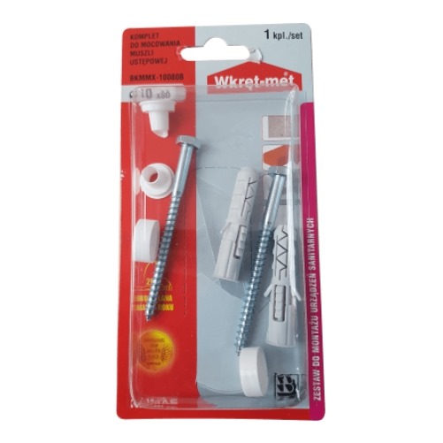 Set montaj WC argintiu 10x80mm Wkret-Met